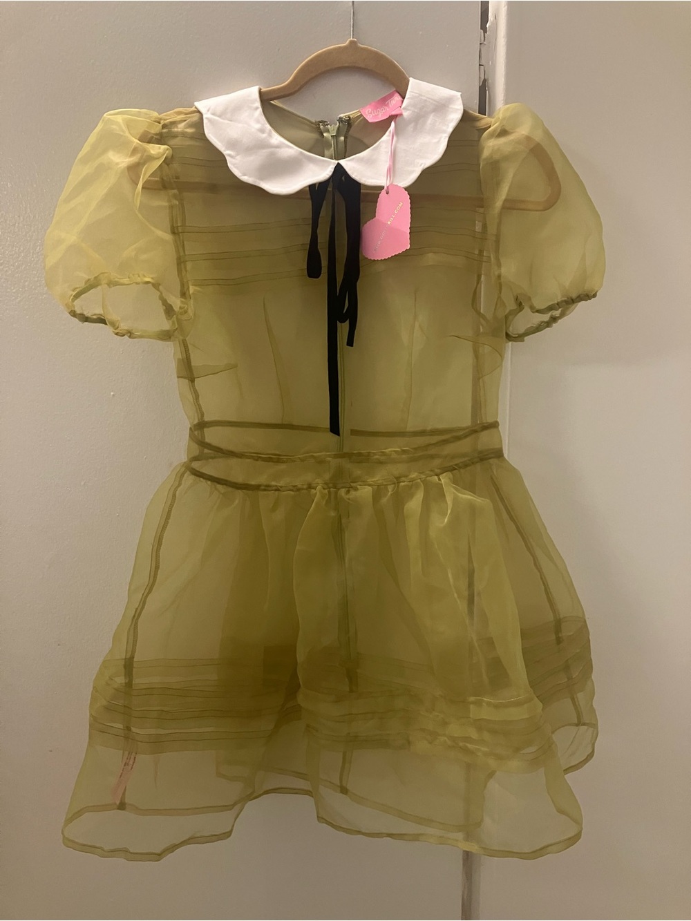 Dolls Kill Sugar Thrillz Wild Wanderlust Green Organza Babydoll Dress Size S NWT